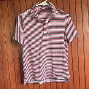 Striped Polo Shirt - Red and White